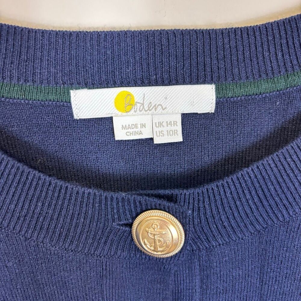 Boden Navy Blue Henley Button Long Sleeve Wool Sweater Dress US 10 - Picture 5 of 10